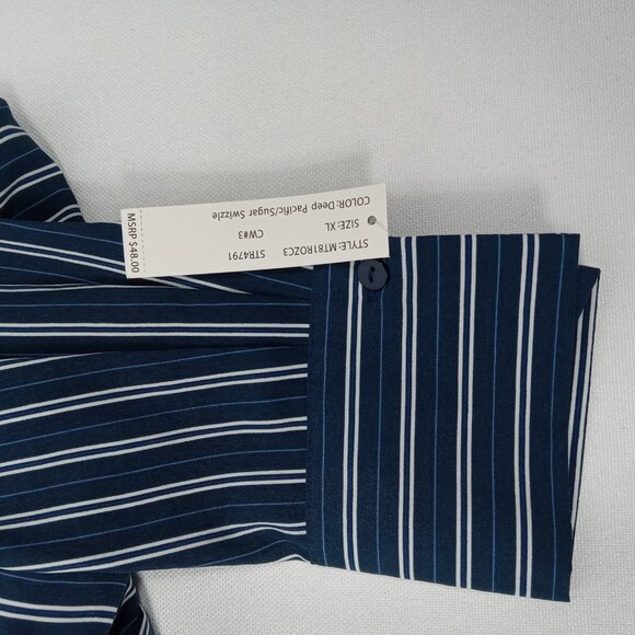 ZAC & RACHEL Women's Blue Striped Long Sleeve Button Front Shirt Size XL NWT - Picture 10 of 13